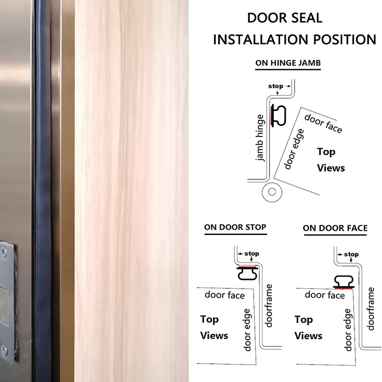 Brown Weather Stripping for Doors, Self-Adhesive Backing Door Seal Weather Strip Soundproof Insulation Gap Blocker