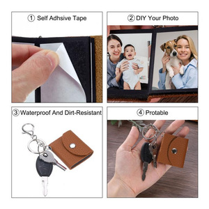 Porte-clés album photo en cuir PU transfrontalier, pour photos de 1 pouce, mini cadeau fête des pères, pendentif souvenir. - Product Image 2
