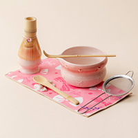 Ensemble de bols à matcha en porcelaine de style japonais, écologique, très vendu à l'international, avec fouet, support à thé et filtre, boîte cadeau personnalisable avec logo