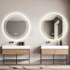 <span class=keywords><strong>Espejo</strong></span> Redondo LED Simple y Creativo para Baño, <span class=keywords><strong>Espejo</strong></span> de Baño Inteligente, Montado EN LA Pared, Pantalla Táctil, Antiniebla, <span class=keywords><strong>con</strong></span> Luz - Product Image 4