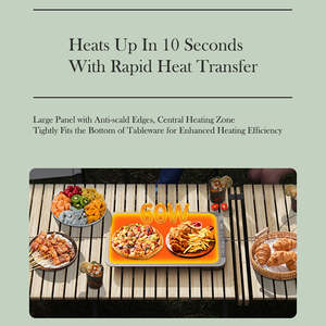 Tapis chauffant alimentaire personnalisé 40*25cm B1 10000mAh Batterie 2 heures Léger Écologique Chauffage rapide Contrôle tactile Électrique 2 niveaux - Product Image 4