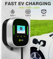 Station de recharge pour véhicules électriques Wpro 11 kW, type 2 GBT, chargeur domestique pour véhicules électriques, 16 A, boîtier mural intelligent 380 V avec application Wifi pour la recharge des véhicules électriques