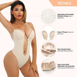 Lencería Moldeadora de Cuerpo Completo <span class=keywords><strong>sin</strong></span> <span class=keywords><strong>Espalda</strong></span> para Mujer, Invisible, con Tanga y <span class=keywords><strong>Sujetador</strong></span>, Ideal para Vestidos - Product Image 3