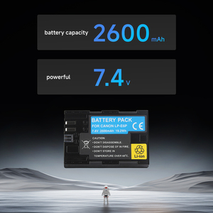 แบตเตอรี่ดิจิตอล LP-E6P ความจุ 2600mAh สำหรับกล้อง <span class=keywords><strong>Canon</strong></span> R5 R6 <span class=keywords><strong>R7</strong></span> 5D4 6D2 90D แบบถอดรหัสเต็มรูปแบบ อุปกรณ์เสริมแบตเตอรี่กล้อง LP-E6P - Product Image 3