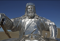 Grande statue de guerrier mongol antique en bronze traditionnel pour la décoration de jardin extérieur