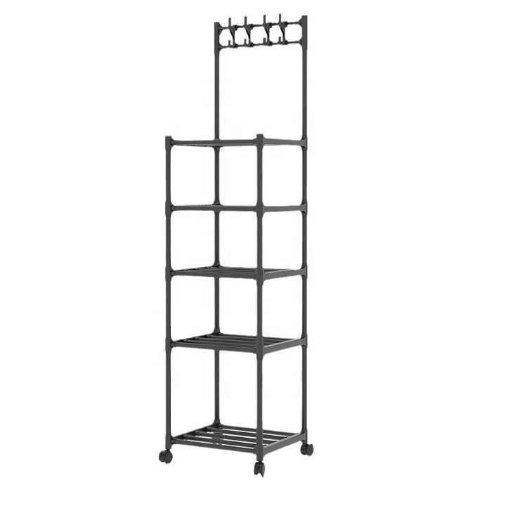 Haute qualité multicouche au sol cuisine micro-ondes cuisinière Pot support salle de bain étagère de rangement avec crochet ustensiles de cuisine organisateur