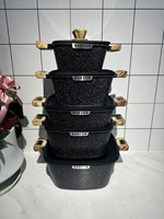 Ensemble de 10 ustensiles de cuisine carrés en granit antiadhésifs de qualité supérieure, exportation mondiale B2B en conteneur, gain de place, vente en gros, dropshipping