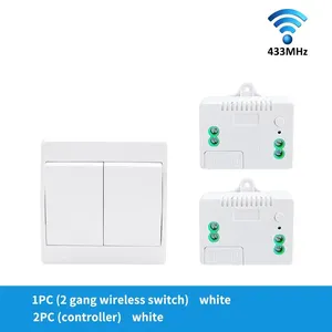 NO Battery 1/2 Gang 2 Way Self-powered Switch Panel 10A 85V-240V Wireless Kinetic Waterproof Wall Switch