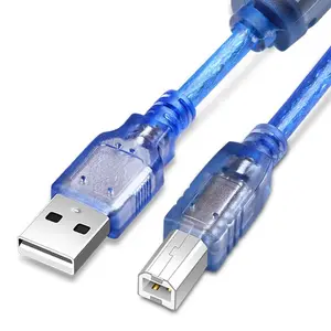KinKuo USB 2.0 kablo USB 2.0 A erkek B erkek kablo USB 2.0 mavi şeffaf kablosu yazıcı için