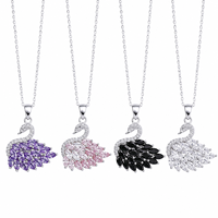 Collier Pendentif Cygne ChuYao pour Femme en Acier Inoxydable Argenté avec Cristal Marquise, Bijou Animalier Style Mori, Cadeau, Vente en Gros