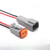 Konektor Otomotif Tahan Air DT 2 Pin, Kabel Rakitan Seri DT Pria & Wanita untuk Truk, Sepeda Motor, Mesin