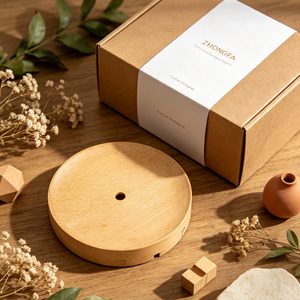 Base de lampe en bois de hêtre sur mesure, tournée et polie, couleur naturelle, support rond pour décoration intérieure, éclairage, OEM - Product Image 6