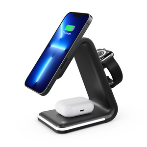 Support de <span class=keywords><strong>charge</strong></span> sans fil magnétique 3-en-1, station de <span class=keywords><strong>charge</strong></span> sans fil compatible avec iPhone, <span class=keywords><strong>Apple</strong></span> Watch, AirPods - Product Image 1