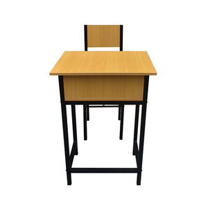 Ensemble pupitre et chaise en bois grainé MG-K32, bois massif, pour élèves du primaire et du secondaire, usage en classe - Product Image 2