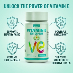 Formule Naturelle Vitamine E Gélules Molles Complément Antioxydant Quotidien Soutient la Défense Immunitaire Éclat de la Peau Vitalité des Cheveux <span class=keywords><strong>Santé</strong></span> Cardiaque - Product Image 4