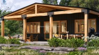 Cabane préfabriquée modulaire personnalisée, maison de vacances portable avec terrasse pour l'hébergement dans les complexes de glamping