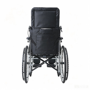 Silla de Ruedas Totalmente Reclinable con Inodoro, de Acero Galvanizado, Manual, con Ruedas Sólidas, Elevación Ortopédica de Piernas, Plegable - Product Image 3