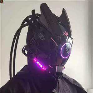 Casque LED Cyberpunk Lumineux Unisexe, Design Phantom Samurai, pour Carnaval de Noël, Exposition de Bandes Dessinées et Cosplay - Product Image 4