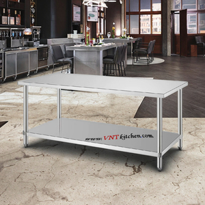 Tavolo da Lavoro in Acciaio Inox 304 di Alta Qualità, Finitura Lucida, con Ruote, Capacità di Carico 300kg/m, per Hotel, <span class=keywords><strong>Ristoranti</strong></span> e <span class=keywords><strong>Cucine</strong></span> - Product Image 4