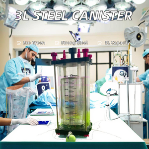 Reusable Filter Canister 3000ML Manual Surgical Suction Stand With <b>Mesh</b> Inner <b>Basket</b> And Multiple Ports Liposuction Jar Numisma - Product Image 2