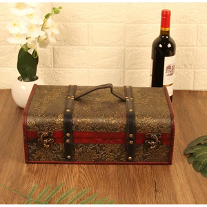 Boîte de rangement à <span class=keywords><strong>whisky</strong></span> à double compartiment, style vintage, élégante, en bois rouge vin - Product Image 3