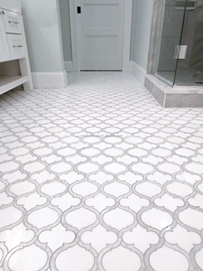 Mosaïque de pierre de Thassos grecque, mélange de marbre gris foncé poli, jet d'eau, arabesque, lanterne de <span class=keywords><strong>Marrakech</strong></span>, pour sol et mur intérieurs - Product Image 4