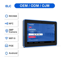 Écran tactile mural PoE OEM 8 pouces avec NFC, Android RK3568, affichage numérique, barre lumineuse LED, tablette LCD interactive pour salle de réunion