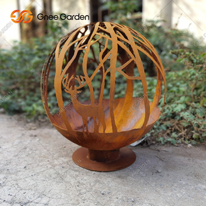Esferas de fuego de jardín de acero Corten Brasero de fuego y patio al aire libre sostenible para decoración de jardín - Product Image 2