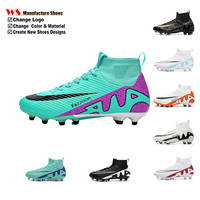 Chaussures de football en mesh KPU sans couture pour hommes et femmes, légères, respirantes, antidérapantes, semelle extérieure en caoutchouc EVA