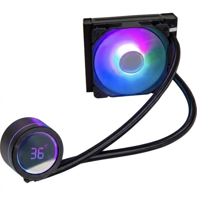 OEM 120 AIO Liquid Pump Cpu Cooler With Temperature Digital Display Screen for AMD Ryzen RTX Gaming PC High End Square Radiator