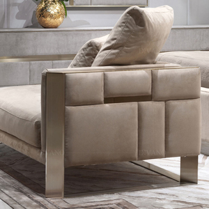 Modern Furniture <b>Stool</b> Ottoman Luxury Leather Upholstered Stainless Steel Leg Bedroom VLIPE-BH-03 Stainless Steel Leg Bedroom Be - Product Image 4