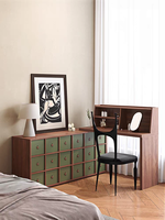 Armoire de chambre à coucher en placage de bois, style Mid-Century, avec portes vitrées, meuble de chambre à coucher, combinaison libre