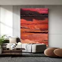 Peinture à l'huile peinte à la main, éclat azur, relief 3D, style abstrait Wabi-Sabi, encadrée en alliage d'aluminium, grande taille, vente en gros pour galerie
