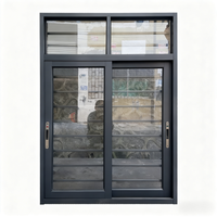 Fenêtre coulissante en aluminium noir à double vitrage 4 x 6 avec moustiquaire intégrée et grille de sécurité anti-effraction