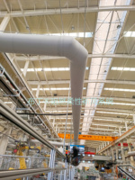 Tuyau flexible bleu pour climatiseur, fournisseur de conduits en tissu, raccords en T, usage industriel, hospitalier, sportif, antibactérien, ignifuge