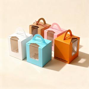 กล่องใส่เค้กขนาดเล็กหลากสีปรับแต่งกล่องเค้กสำหรับงานปาร์ตี้เค้กขนมขบเคี้ยว - Product Image 3