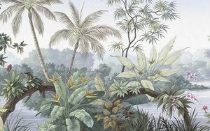 Mural Autoadhesivo de Palmeras y Follaje Exóticos, Papel Tapiz Tropical Personalizado, Decoración de Interiores de Lujo para Hogar y Hotel, Fácil de Instalar - Product Image 6
