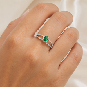 Anello Aperto Regolabile con Croce in Pietra Verde, Anello Creativo da Dito per Donne - Product Image 2