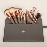 Set Kuas Makeup Profesional 15Pcs Premium Sintetis untuk Bedak, Blush On, Concealer, dan Eyeshadow, Cocok untuk Perjalanan atau di Rumah