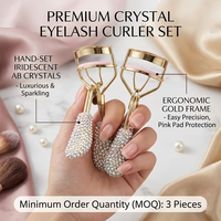 Recourbe-cils de luxe en strass, kit de rehaussement de cils irisé AB Crystal Bling, accessoires de beauté pour salon de maquillage
