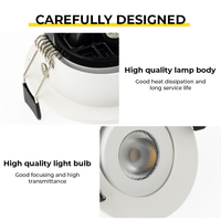 Petit downlight LED encastré intérieur IP44, dimmable et orientable, spot lumineux LED pour plafond, idéal pour l'Europe
