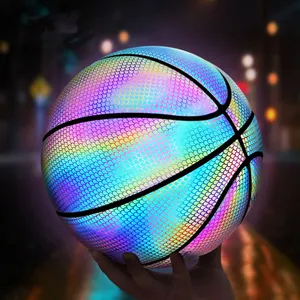 High quality reflect basketball Long After-Glow luminous fluorescent basketball