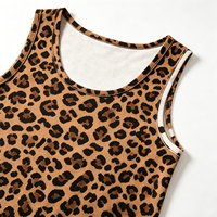 Ensemble pyjama short et débardeur sans manches imprimé léopard pour femme, en mélange de coton, grande taille, doux et extensible, vêtements de détente personnalisés