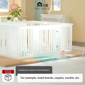 Pagar hewan peliharaan padat plastik untuk anjing dalam ruangan kandang anjing kecil pembatas anjing pagar pelindung khusus Corgi Bichon - Product Image 2