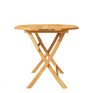 Solid Teak Wood Folding Patio <b>Table</b> 33.5 X 33.5 X 29.9 Outdoor Furniture Rustic Design - Product Image 1