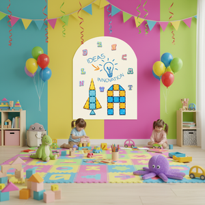 Vente flash - Autocollant mural adhésif en forme de tableau noir au design Art Déco, <span class=keywords><strong>feuille</strong></span> magnétique effaçable à sec pour la décoration de la maison des enfants, réutilisable - Product Image 1