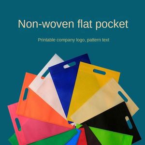 Sac d'emballage cadeau en non-tissé perforé avec poche plate, sac à main vierge pour le commerce extérieur, impression de logo publicitaire - Product Image 2