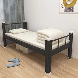 Lit moderne en acier réglable et peu encombrant, noir, pour dortoir, appartement, tailles spéciales - Product Image 2