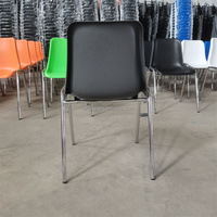 Chaise de conférence empilable en métal avec cadre en acier, capacité de charge de 600 lb, pour la formation, l'école, le bureau