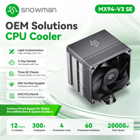 Refroidisseur d'air pour PC de bureau SNOWMAN, 4 caloducs, ventilateur CPU PWM, dissipateur thermique pour LGA 1851 1700 1366 115x AM5 AM4